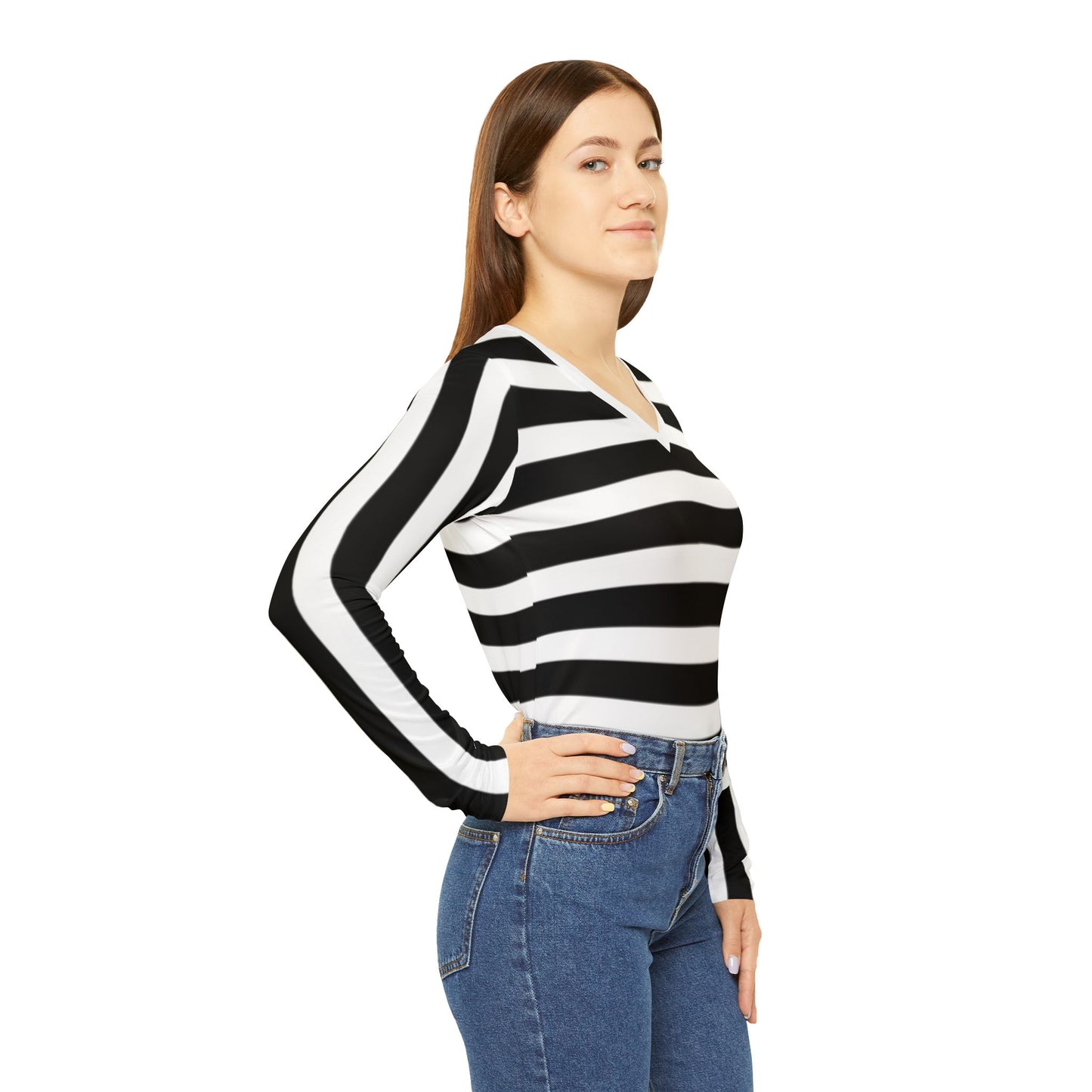 Women's Long Sleeve V-neck Shirt (AOP)