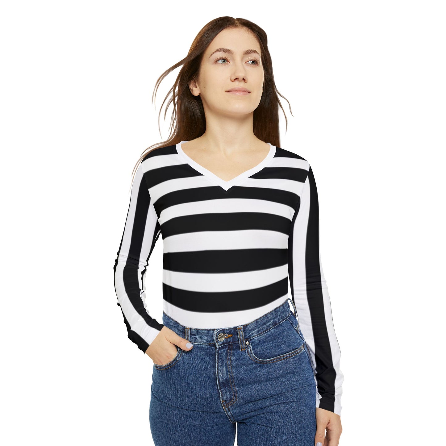 Women's Long Sleeve V-neck Shirt (AOP)