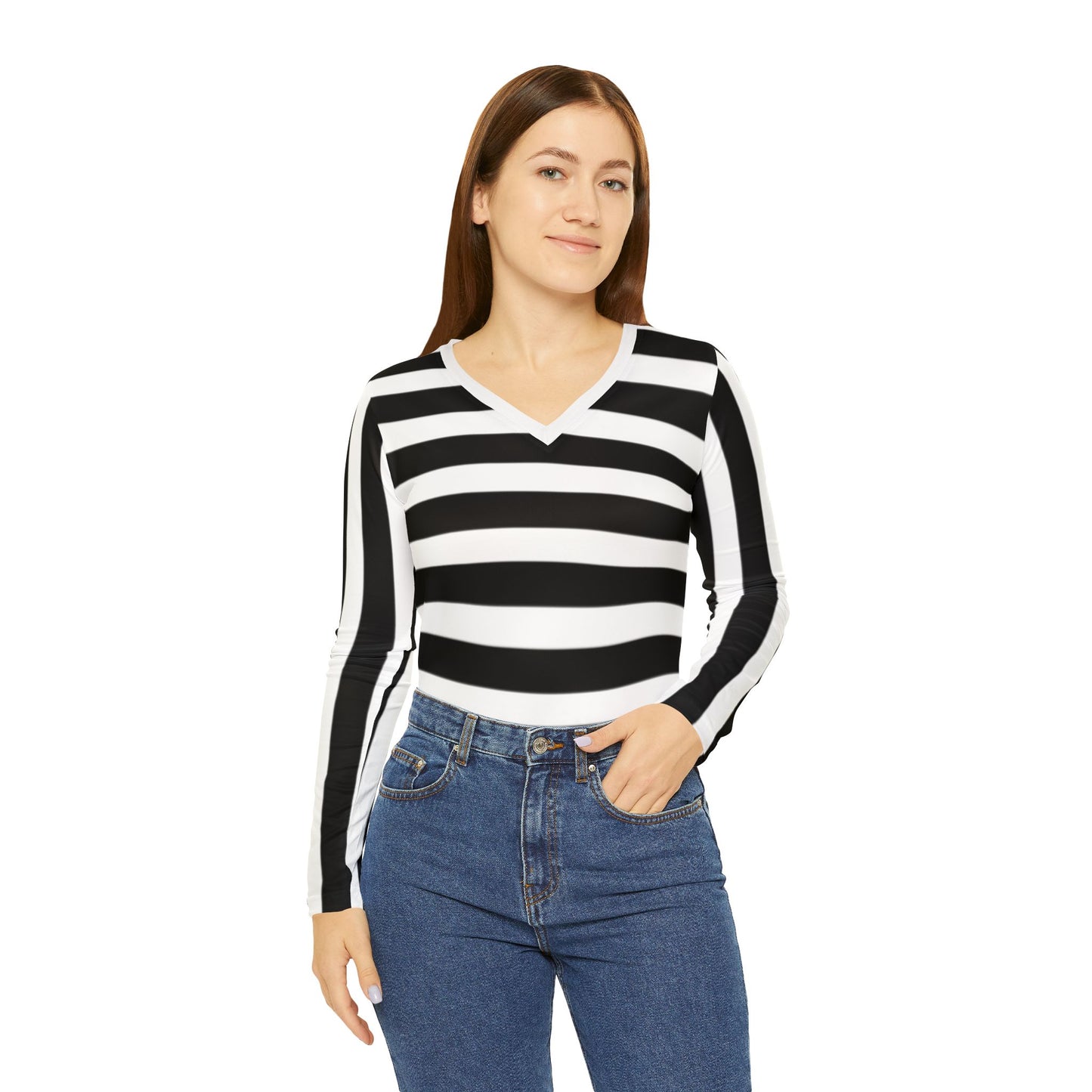 Women's Long Sleeve V-neck Shirt (AOP)